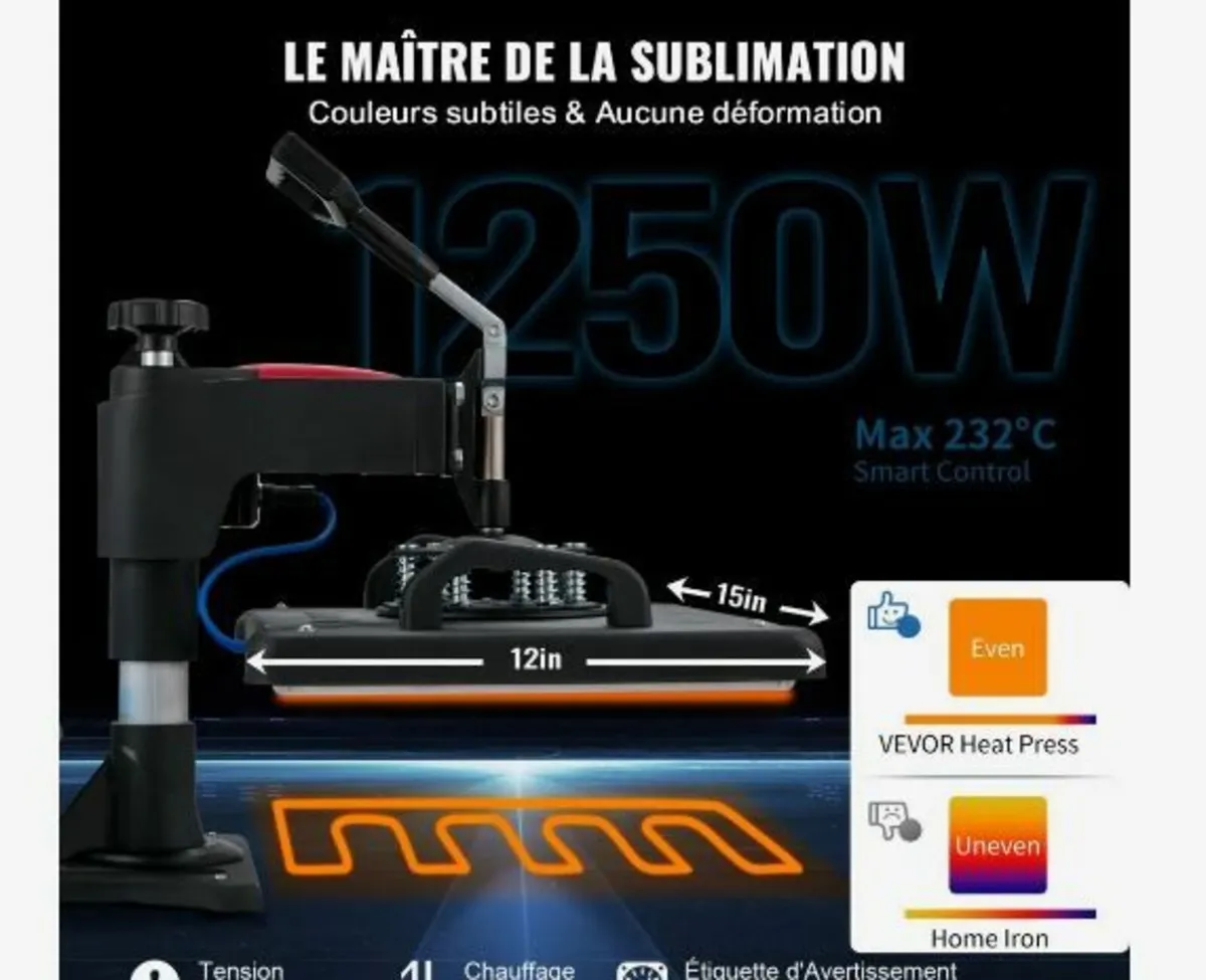 Heat Press, 5 in 1 Heat Press Machine - Image 2