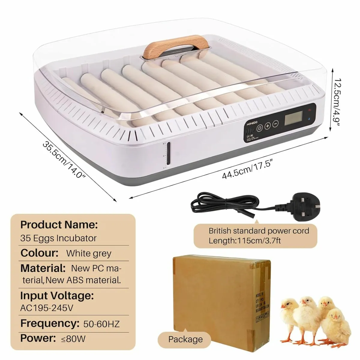 35 Egg Incubator Auto Turn Temperature Humidity - Image 1