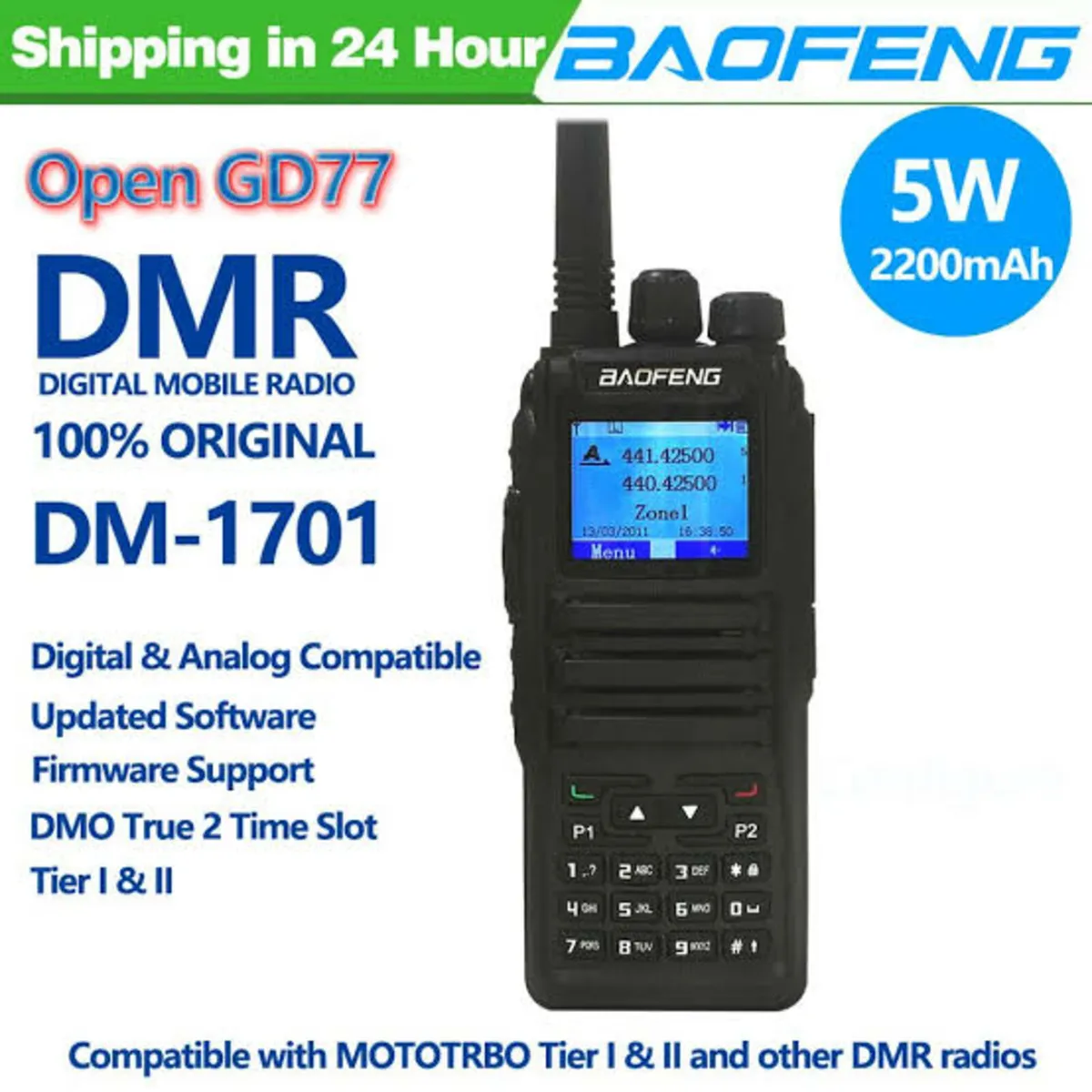 2 radios uv5r mini plus digital scanner dmr 1071 - Image 1