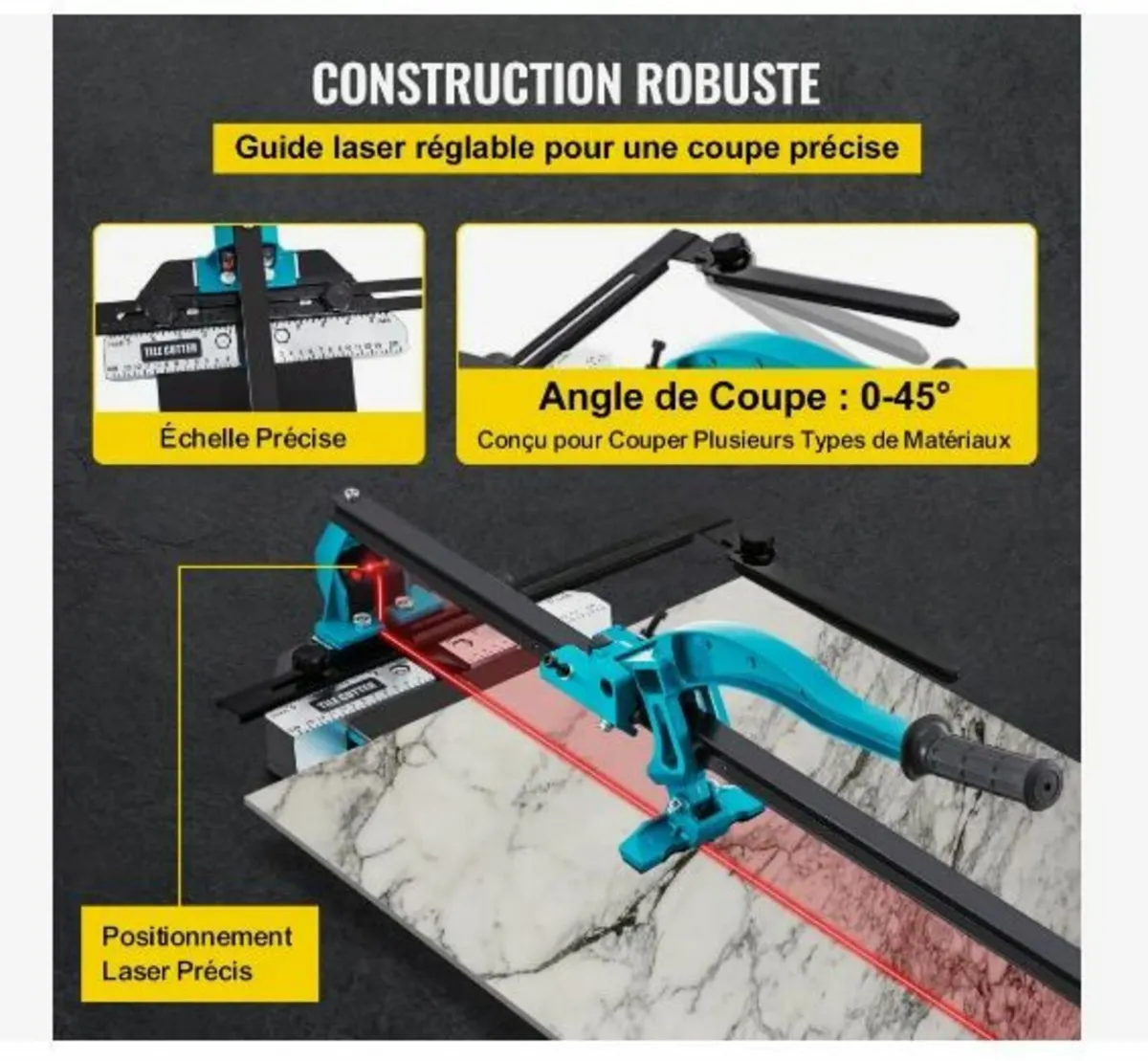 47 Inch Tile Cutter Single Rail Double Brackets - Image 4