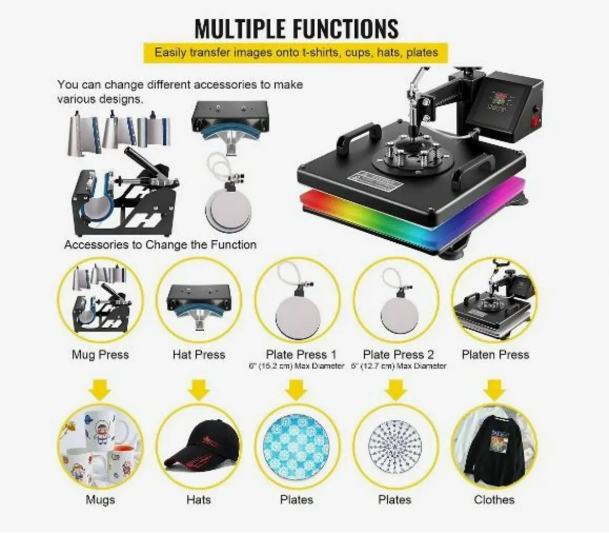 Heat Press 8 in 1 Heat Press Machine 38x38cm - Image 2