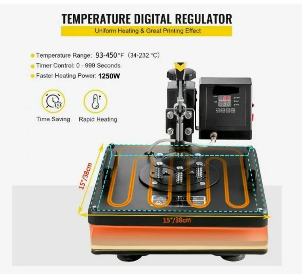 Heat Press 8 in 1 Heat Press Machine 38x38cm - Image 3