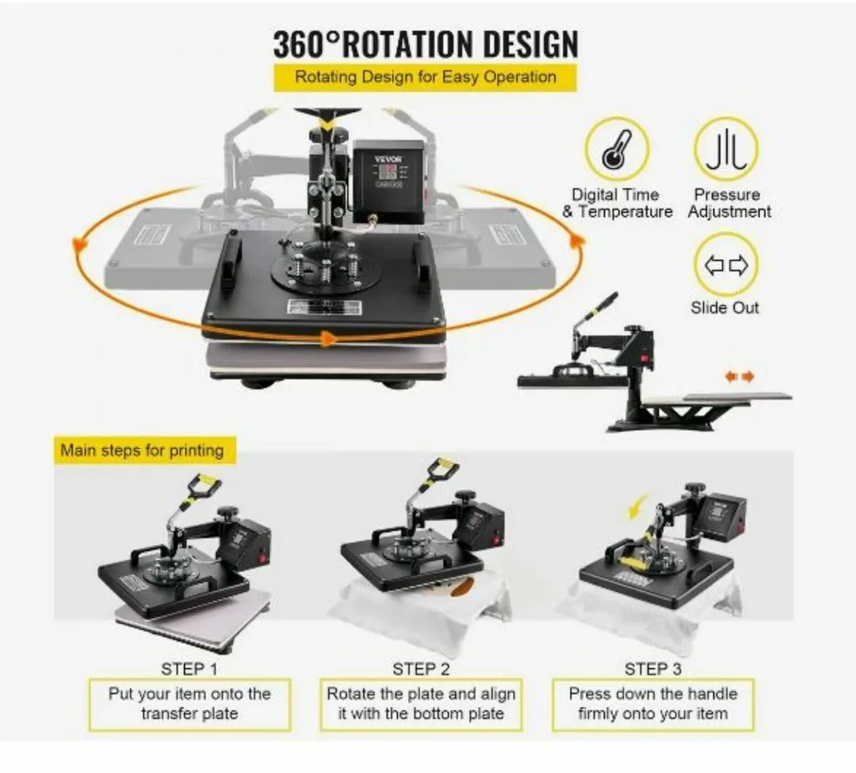 Heat Press 8 in 1 Heat Press Machine 38x38cm - Image 4