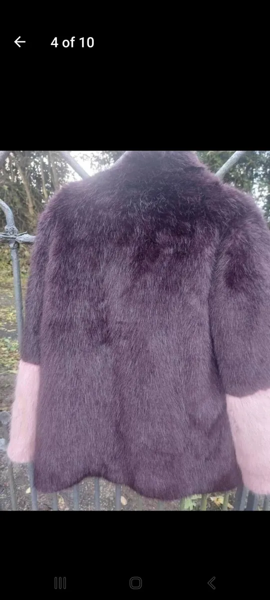 Burgundy faux fur coat (free post) - Image 4
