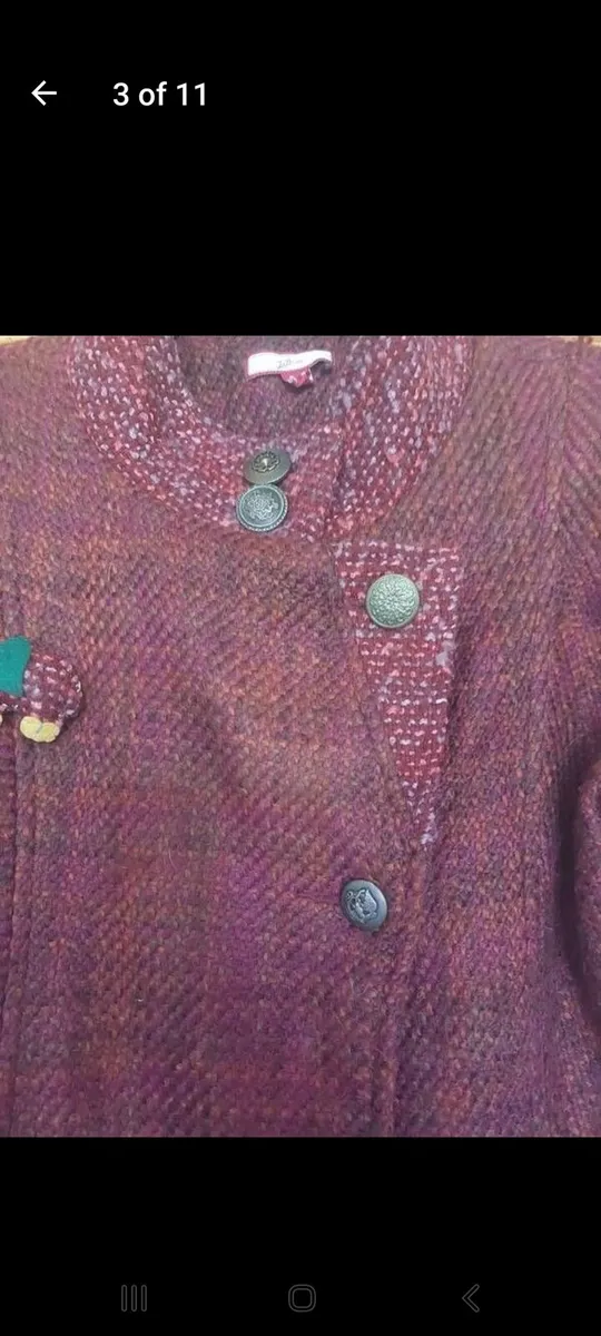 Joe Browns wool mix coat with brooch (free post) - Image 3