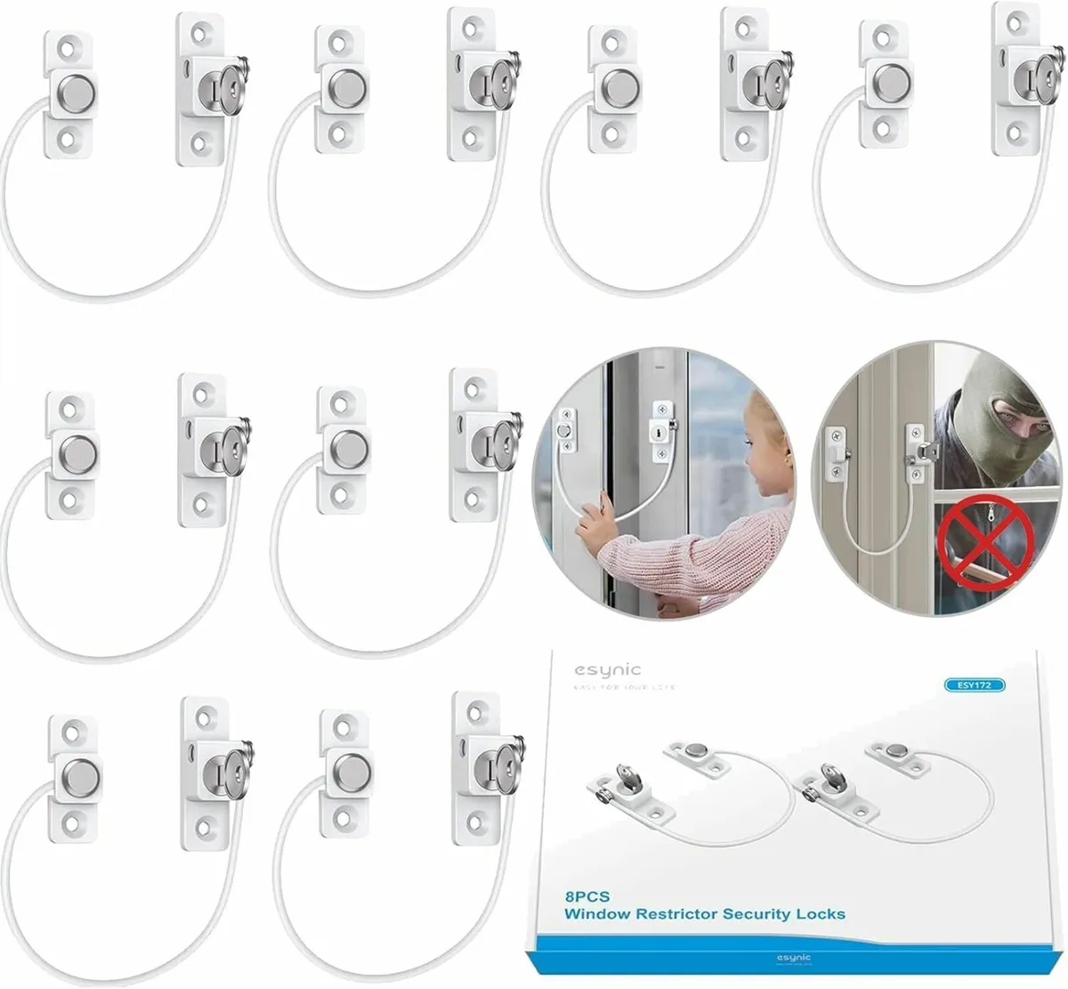 8Pack Durable Window Locks Child Safety 185mm/7.3