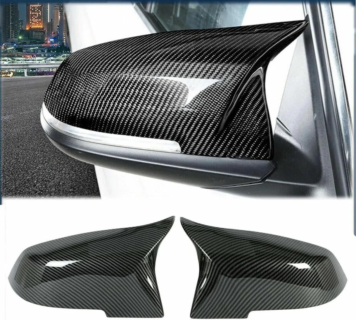 BMW Pair Car Wing Mirror Covers Caps, Replacement - Image 2