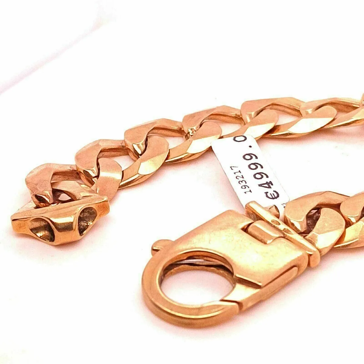 Large Heavy Curb Bracelet, 9k Gold - Image 2