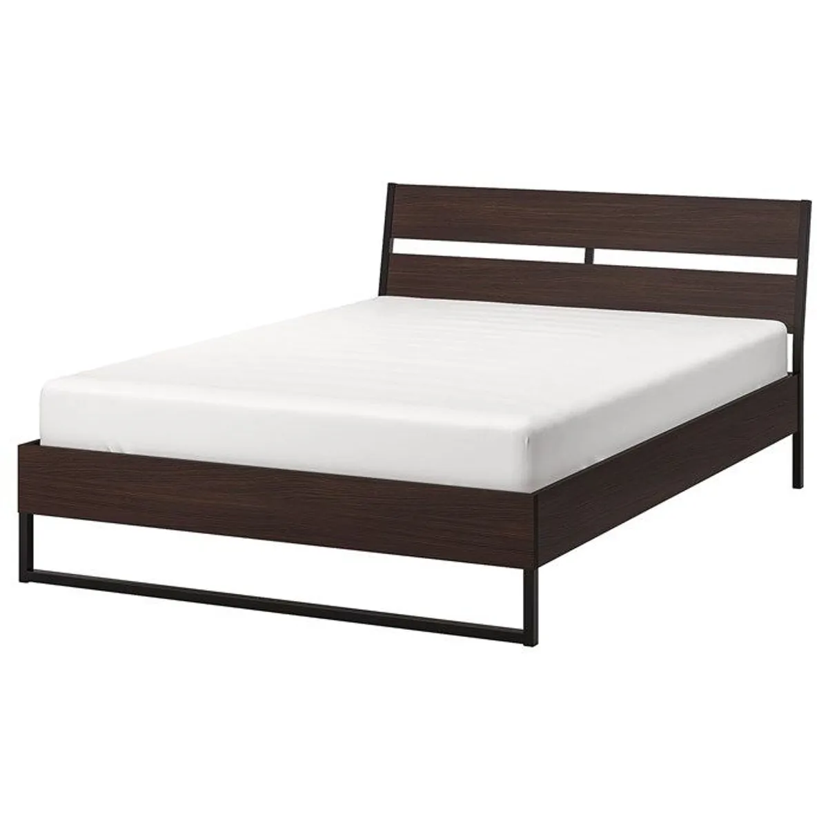 IKEA double bed, mattress and storage - Image 1