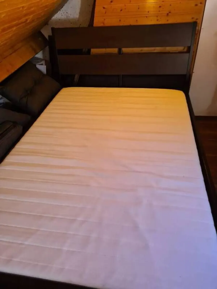 IKEA double bed, mattress and storage - Image 2