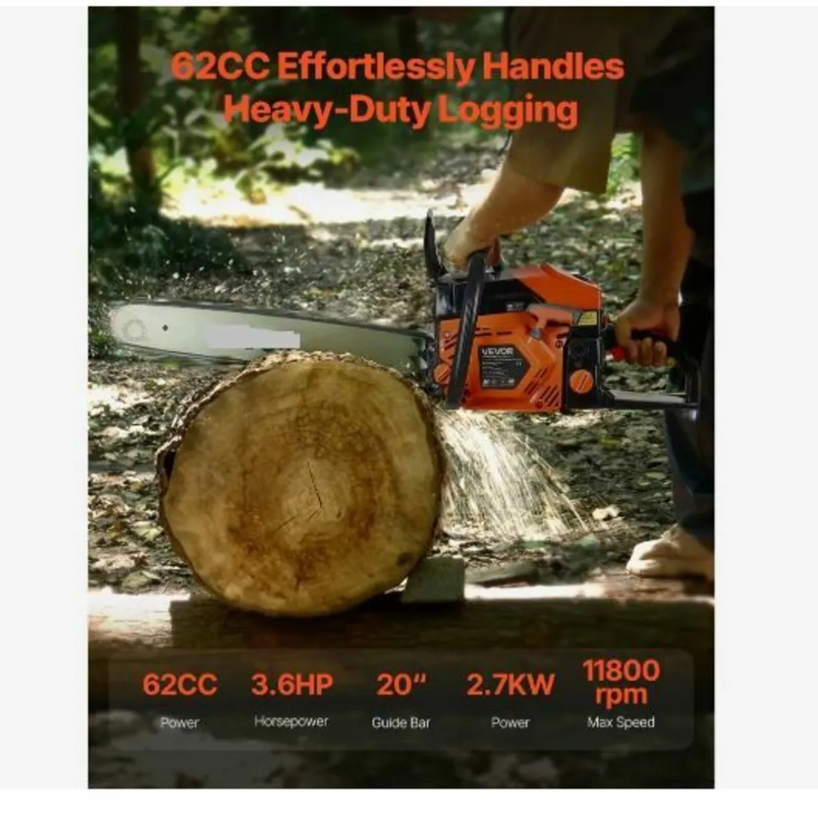 62 cc Gas Chainsaw, 20 inch - Image 2