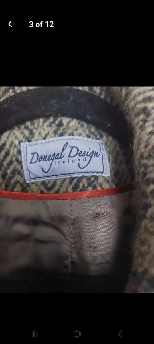 Vintage Donegal Design Ireland wool coat free post - Image 3