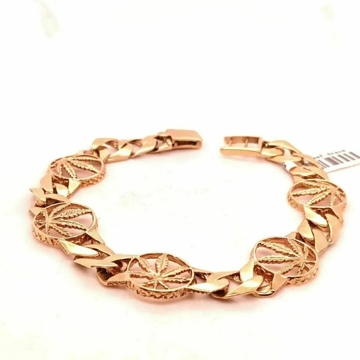 9k Gold Cannabis Leaf Bracelet - Image 3