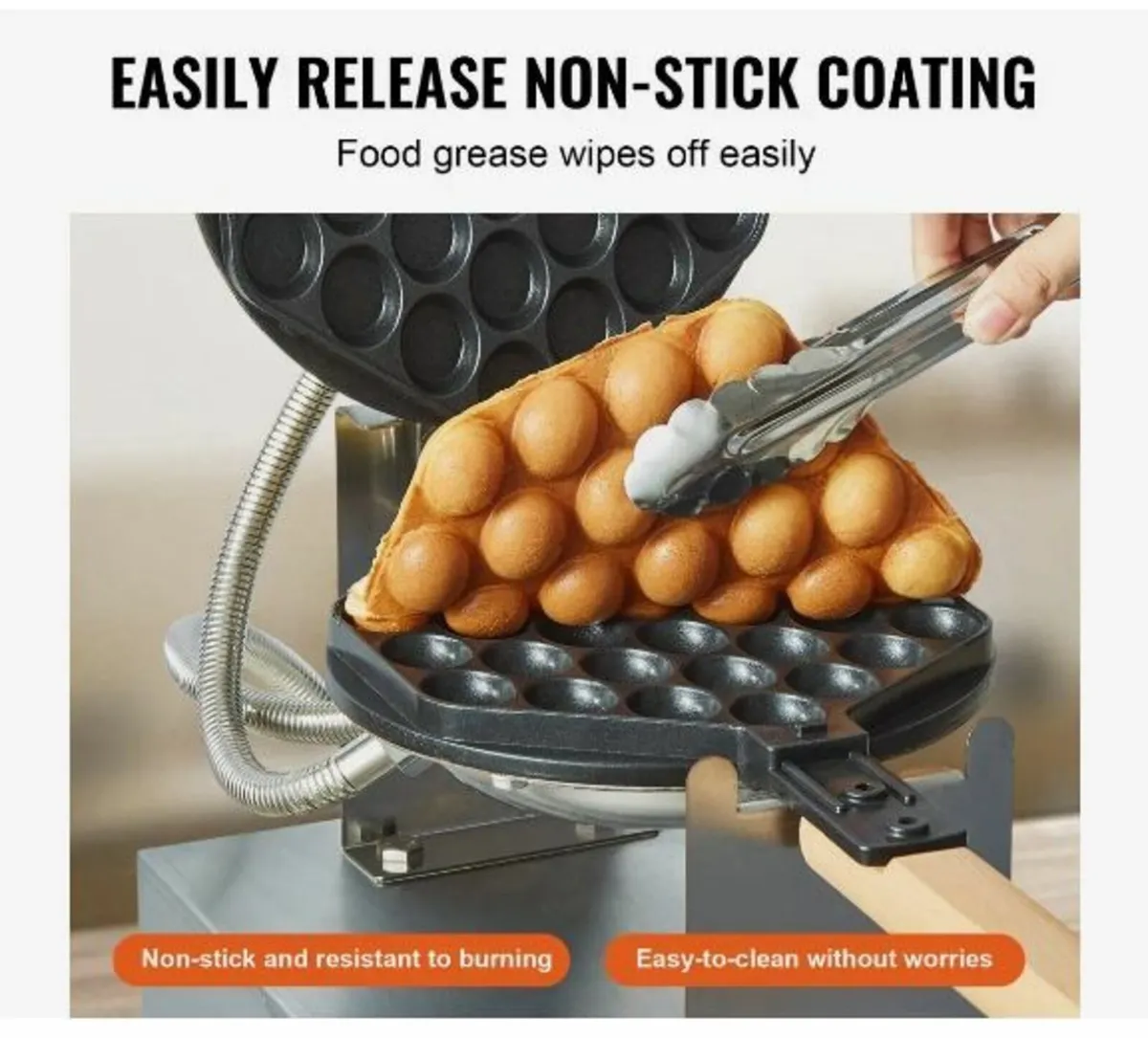 Commercial Bubble Waffle Maker, 1400W - Image 4