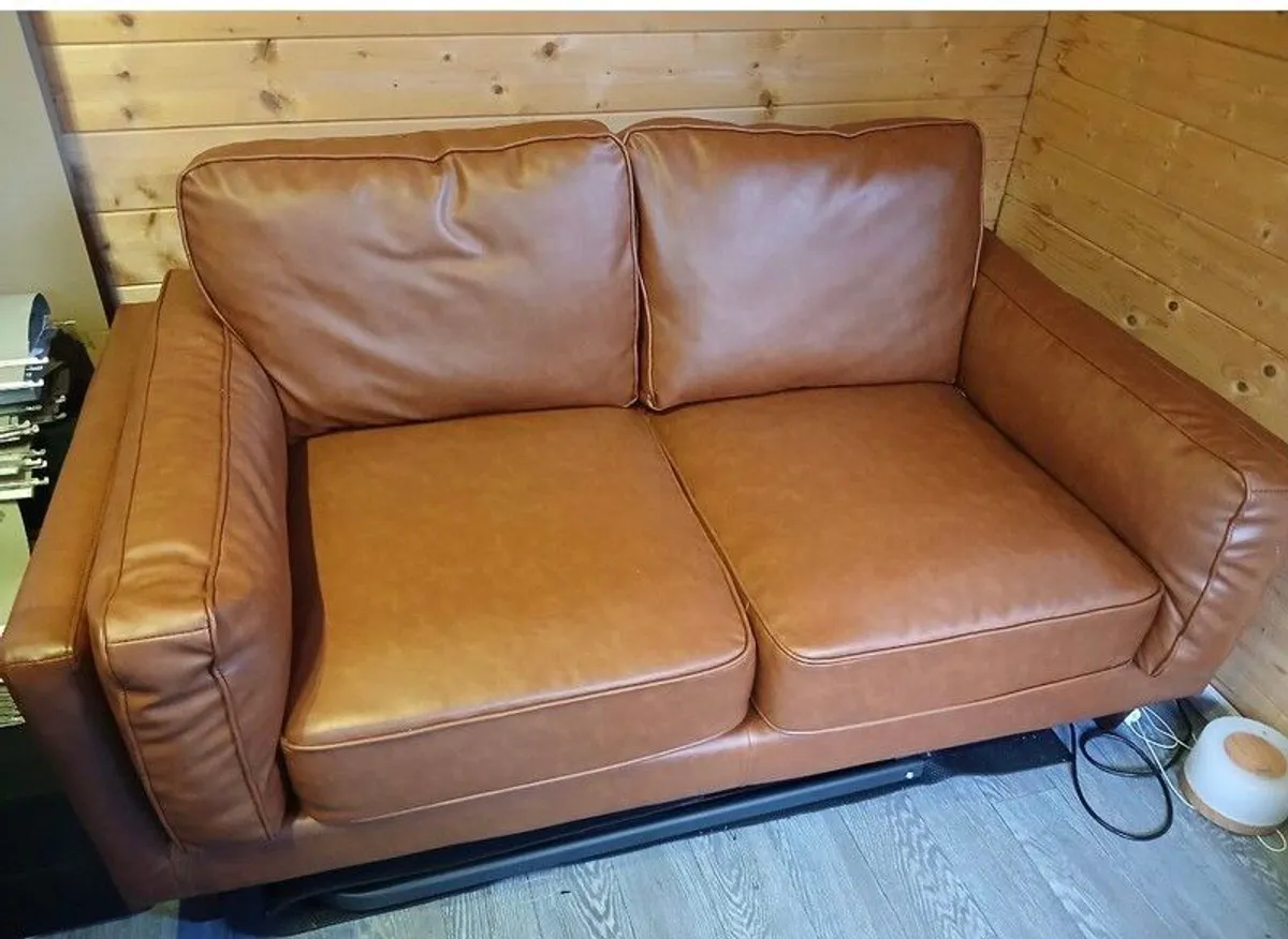 Brown Italian leather sofa