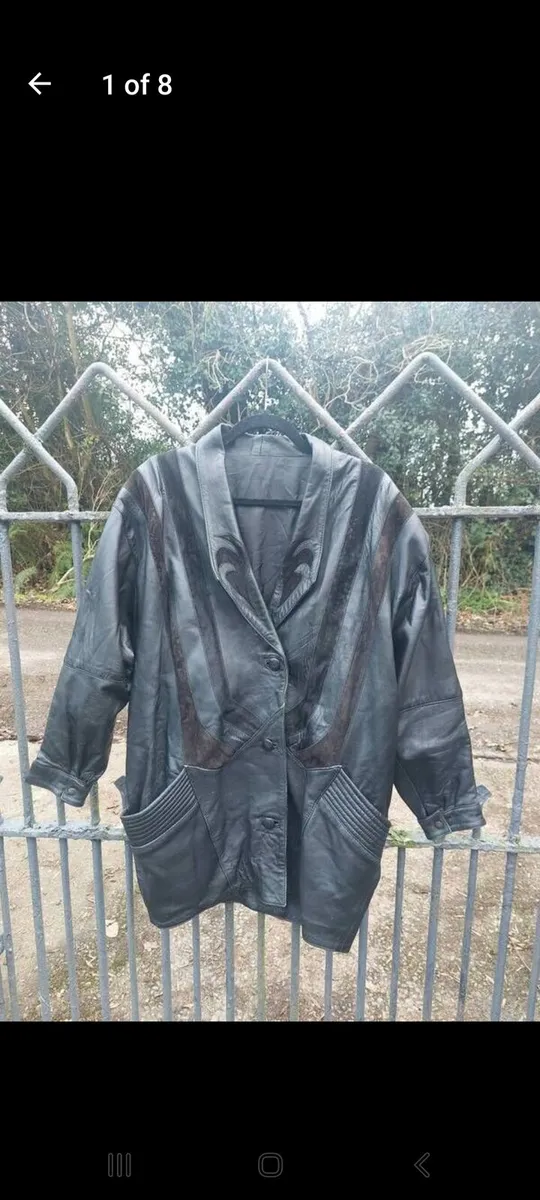 Vintage ladies black leather jacket (free postage) - Image 1