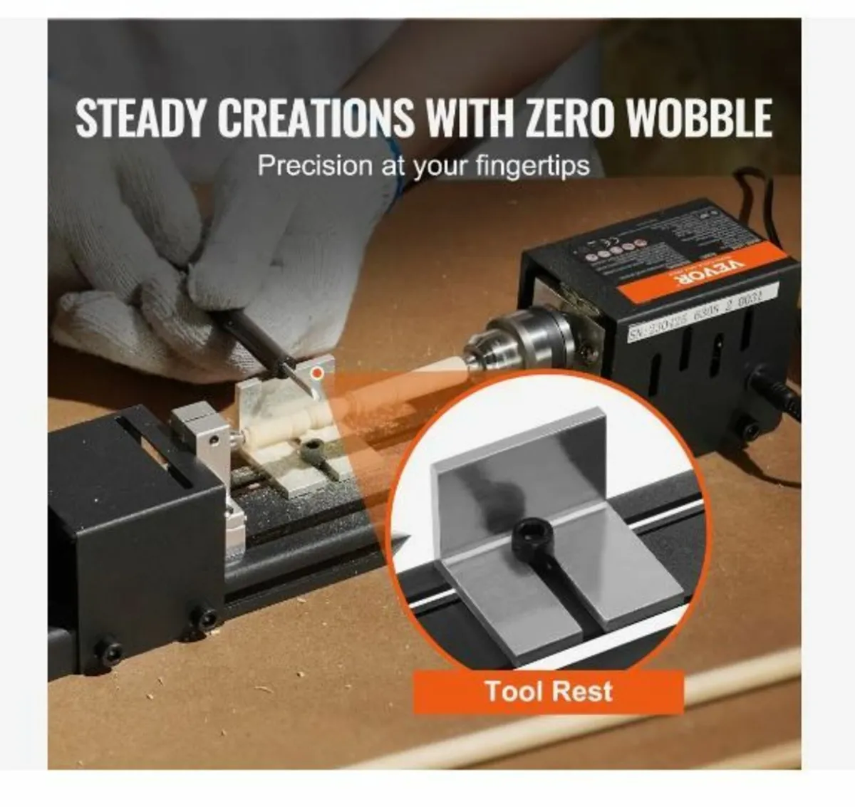 Mini Lathe Machine, 7 cm x 16 cm, 24VDC - Image 3