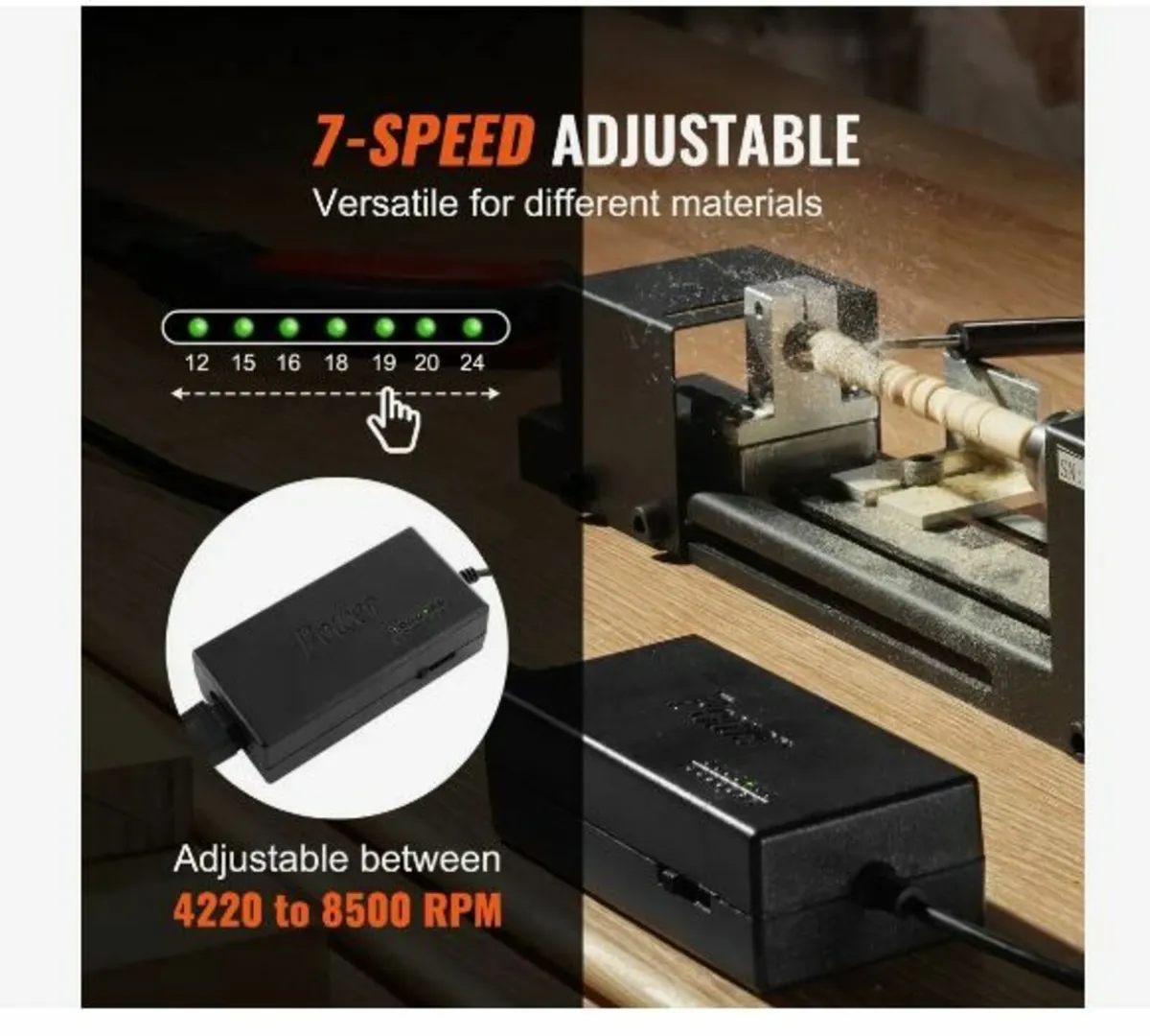 Mini Lathe Machine, 7 cm x 16 cm, 24VDC - Image 4