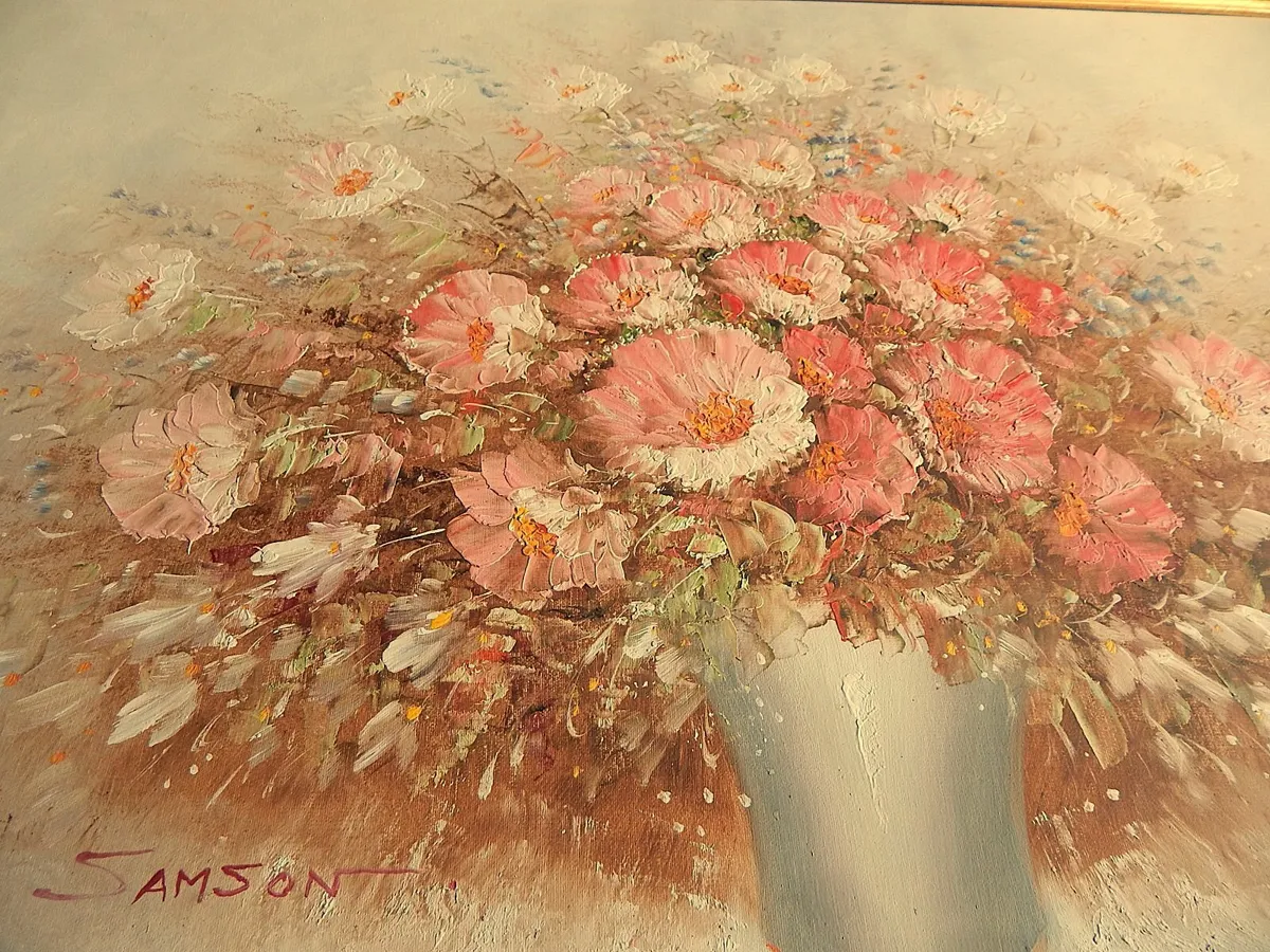 Large Signed Oil on Board in Ornate Wood Frame - Image 2