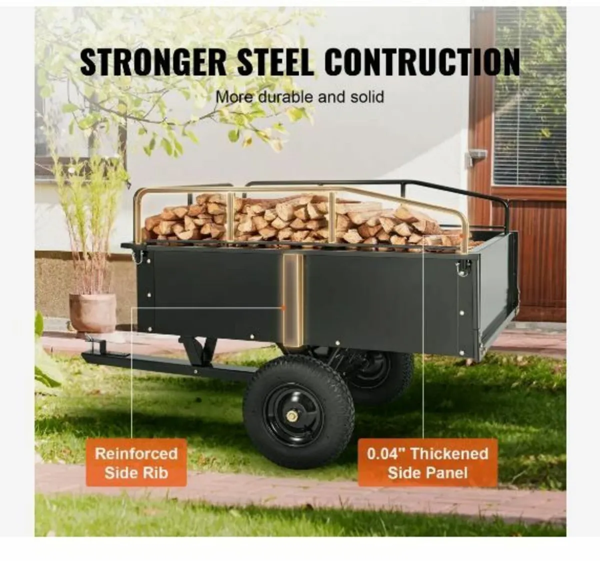 Heavy Duty ATV Trailer Steel Dump Cart - Image 1