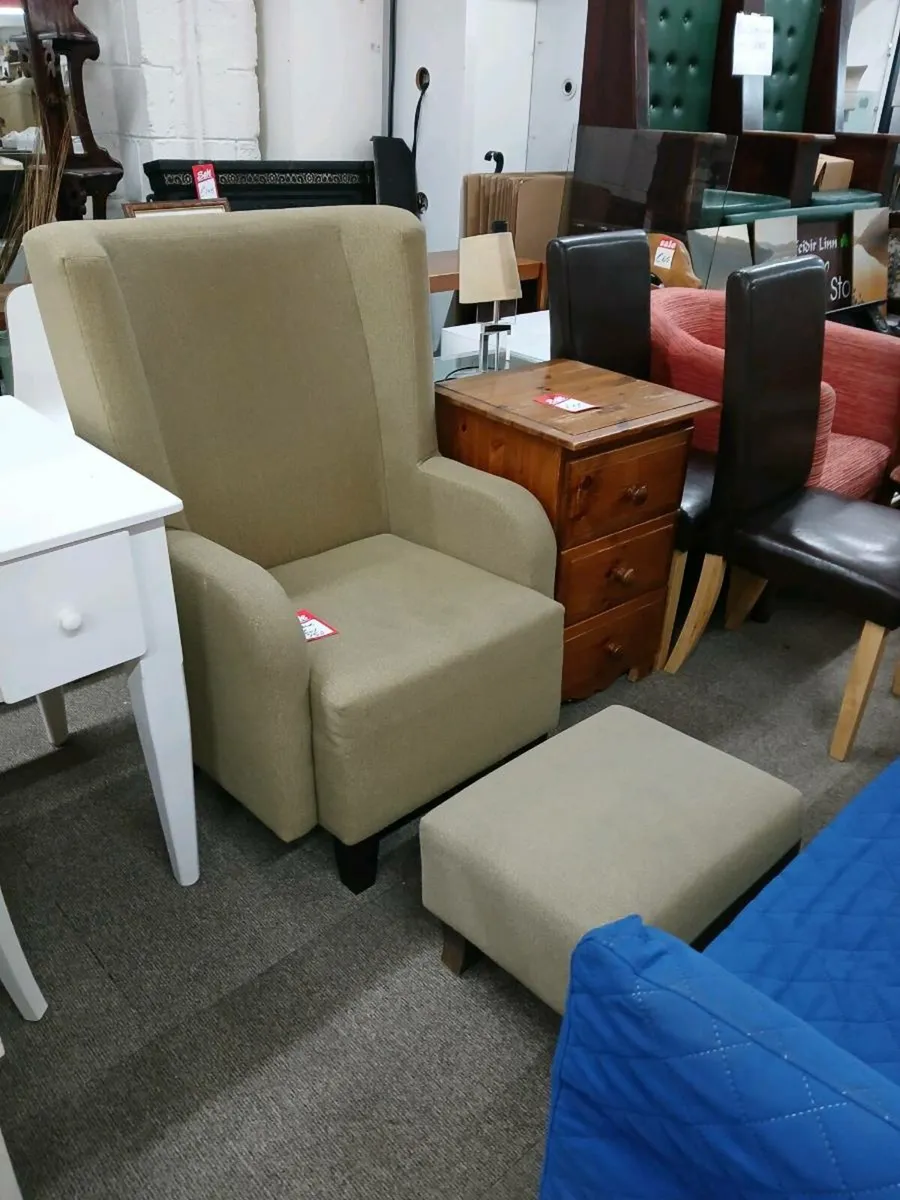 Chair and footstool - Image 1