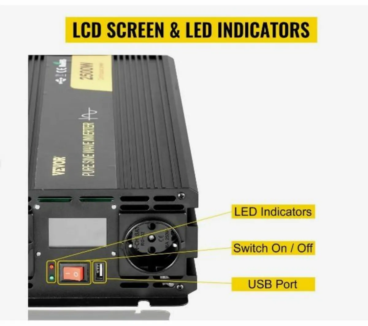 Pure Sine Wave Inverter 2500W Power Inverter - Image 3