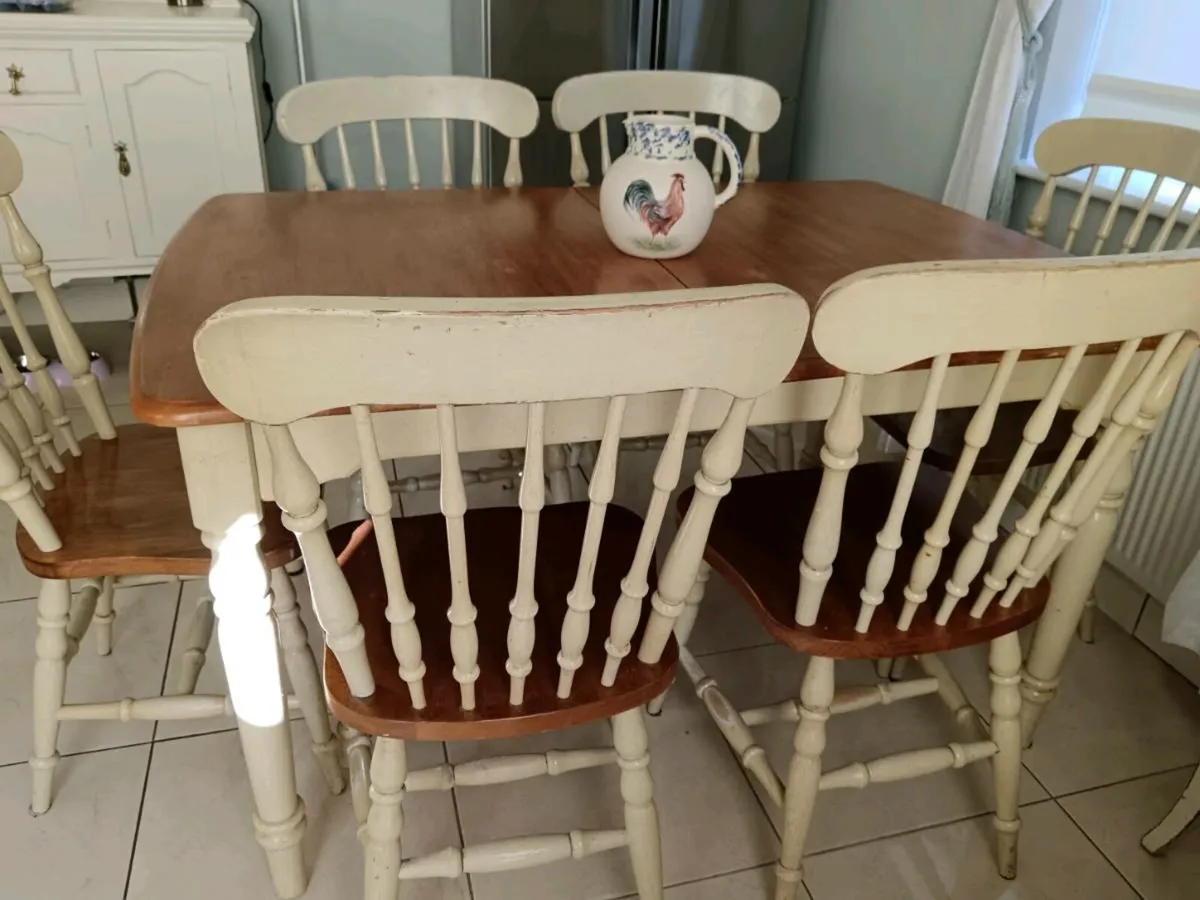 Farmhouse dining table and chairs - Image 2