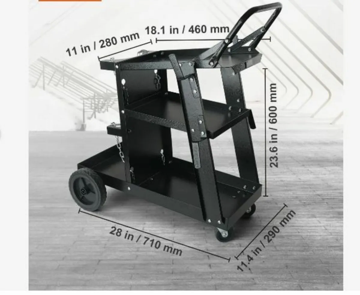 Welding Cart, 3-Tier Heavy Duty Welder Cart - Image 4