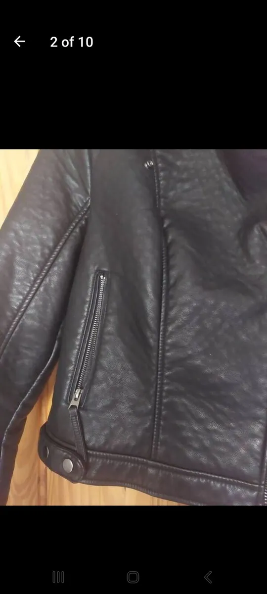 Topshop faux leather ladies biker jacket free post - Image 2