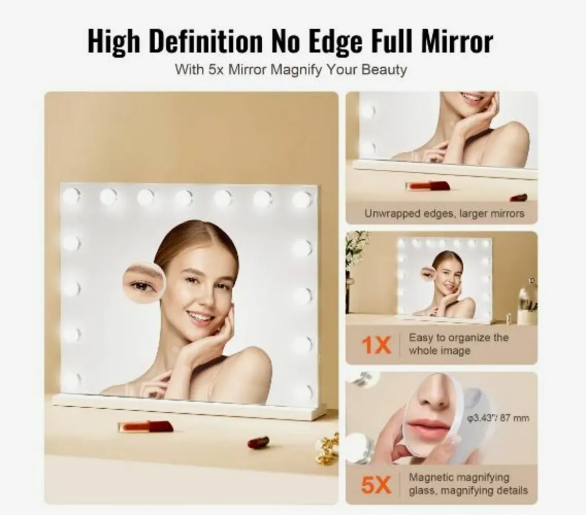 Hollywood Vanity Mirror With Lights - Image 2