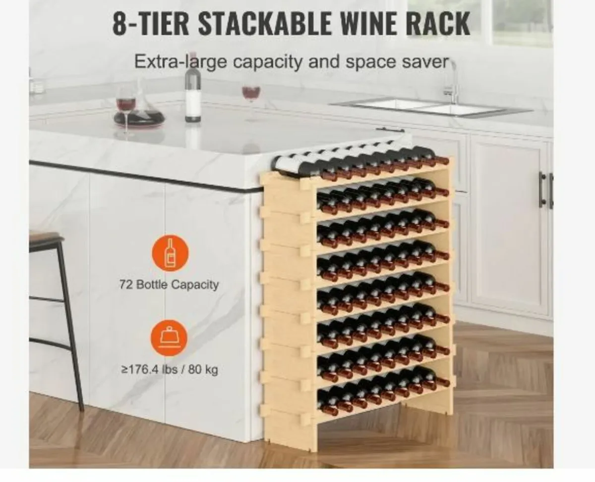 72 Bottle Stackable Modular Wine Rack - Image 3