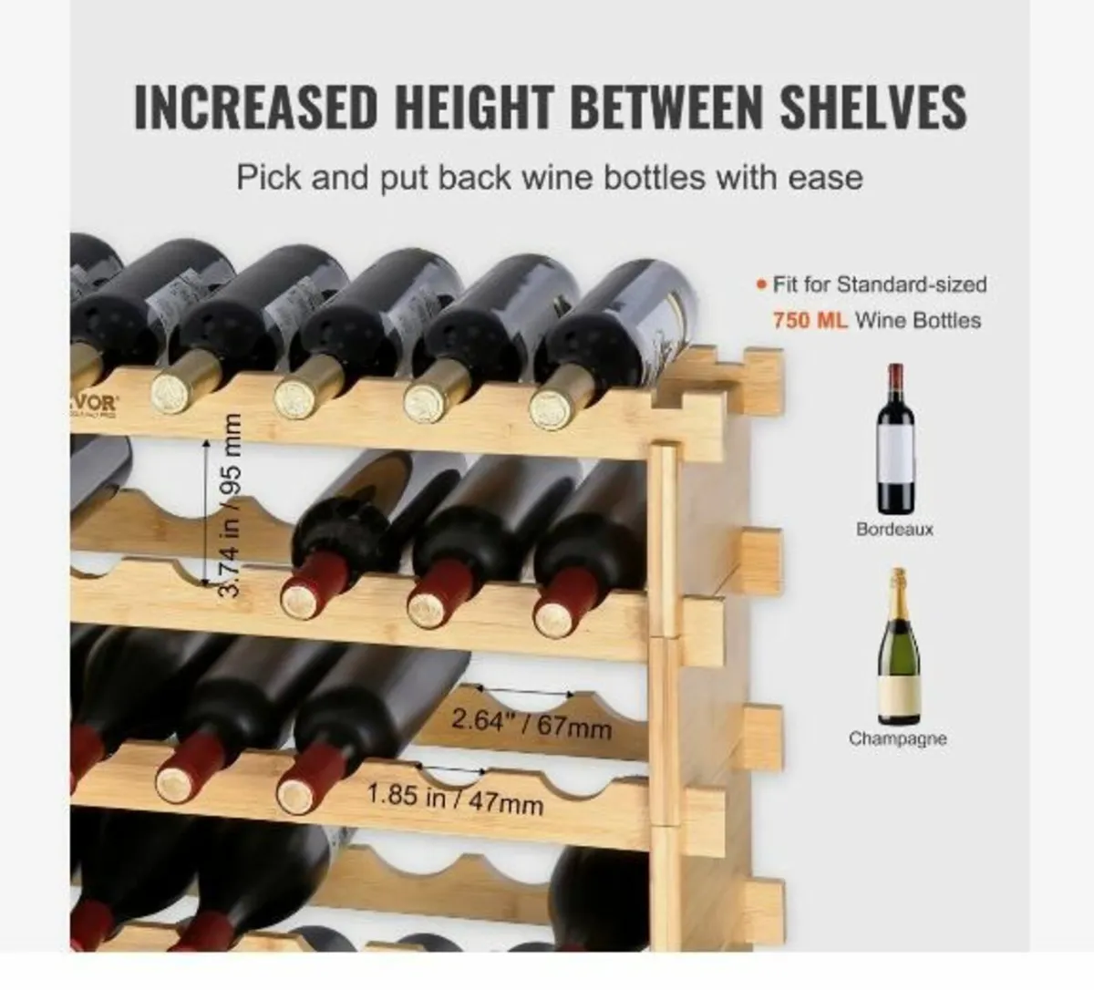 72 Bottle Stackable Modular Wine Rack - Image 4