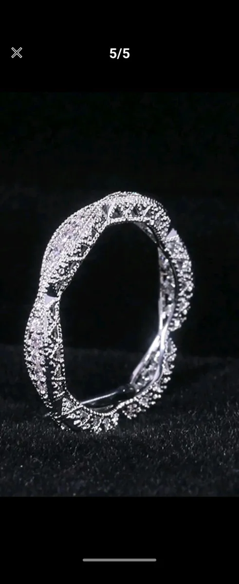 1pc glamorous cubic zirconia decor ring size 7 - Image 2