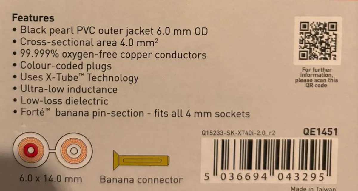 QED XT40i Speaker cable 2.0m - Image 2