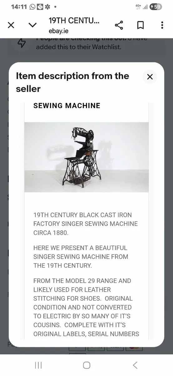 Antique singer sewing machine - Image 2