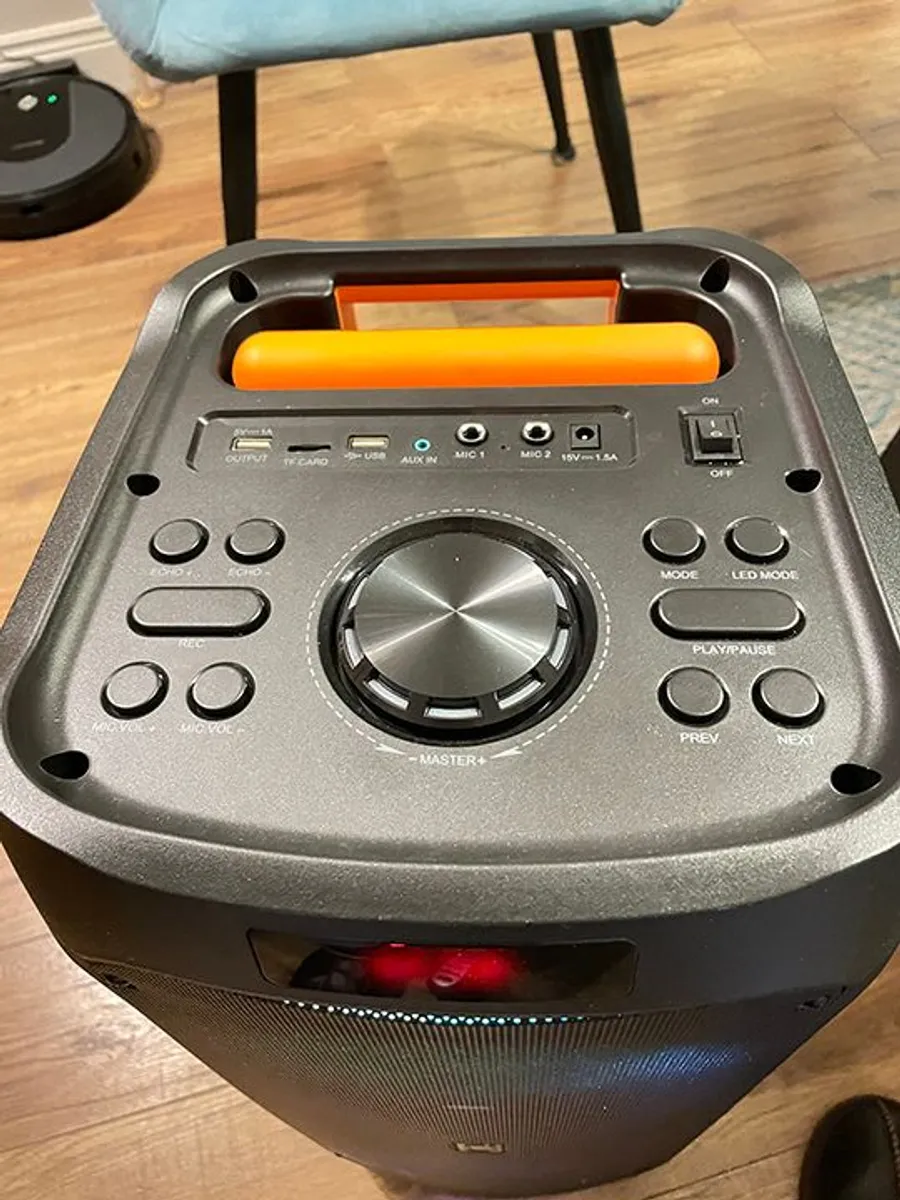 Large 500w JYX Party Speaker & Karaoke Machine PA System with 2 Wireless Microphones + 1 Wired Mic + Extra Lights - Image 2