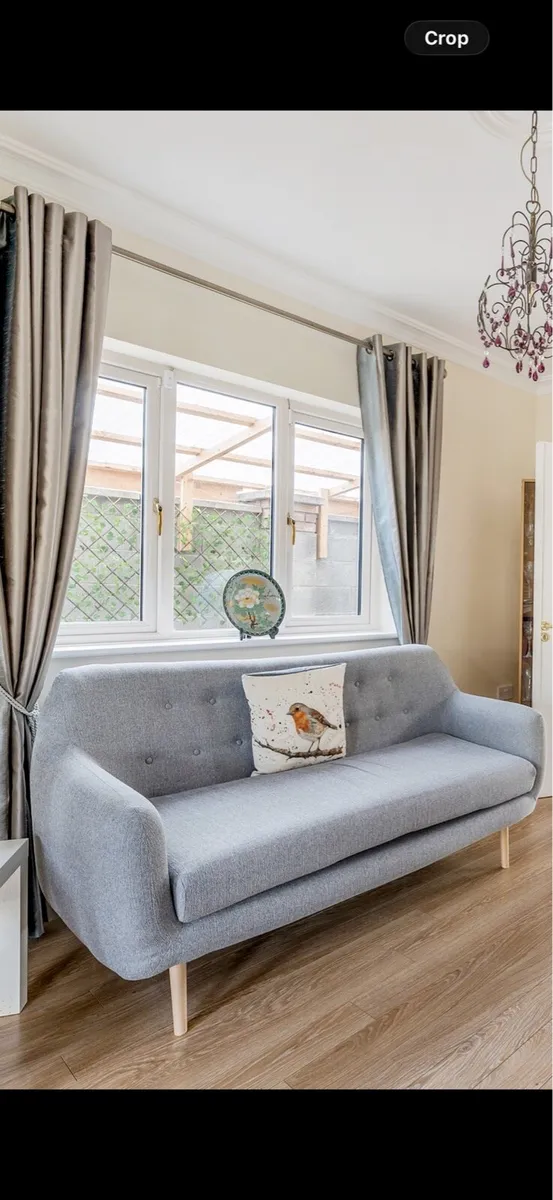 3 seater sofa light grey - Image 1