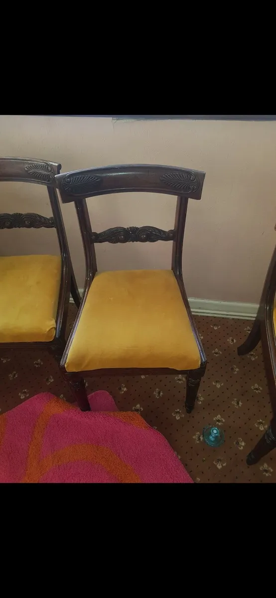 5 antique rosewood dining chair - Image 1