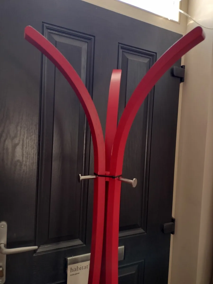 Tall wooden retro hall coat stand - Image 4