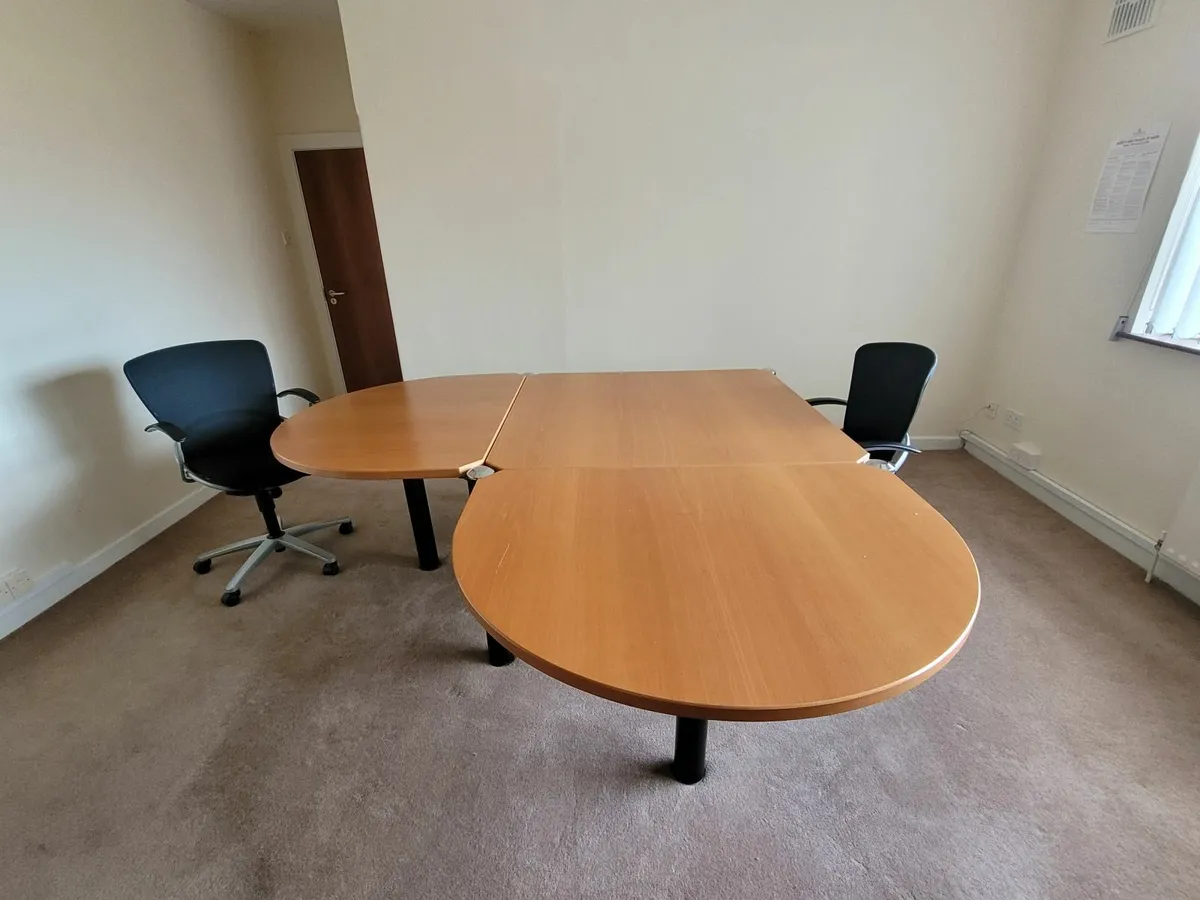 Office boardroom/workstation table + 2 chairs - Image 2