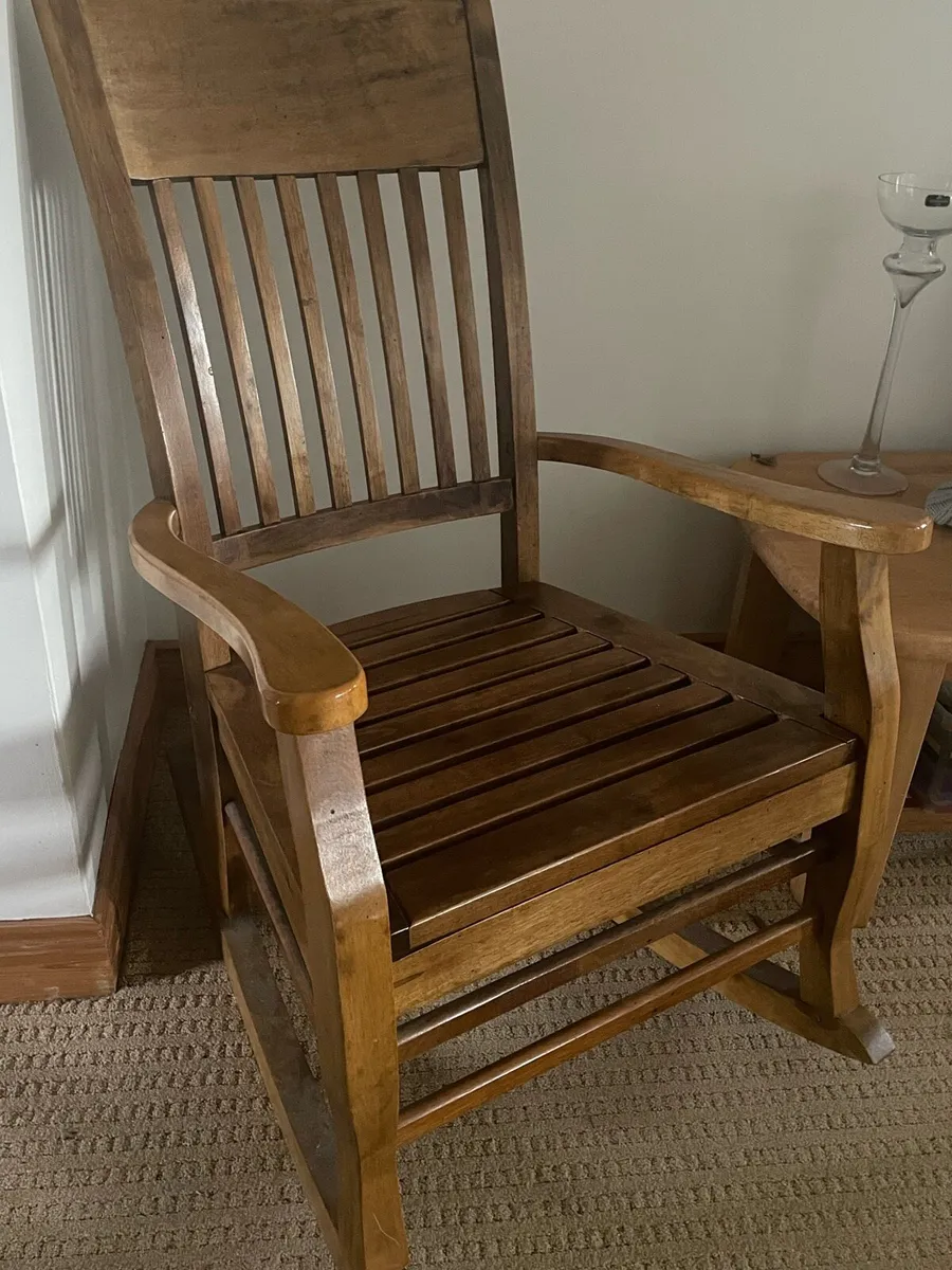 Solid Oak Rocking Chair - Image 2