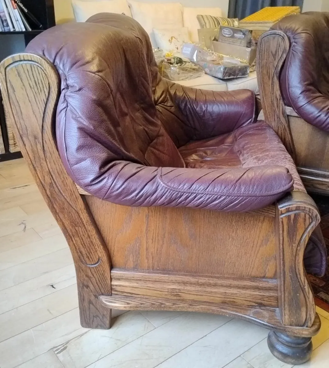 Leather Couches Solid  Wood Frames 2 & 3 Seaters - Image 1