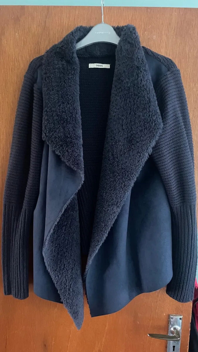 Womens navy waterfall cardigan - Image 1