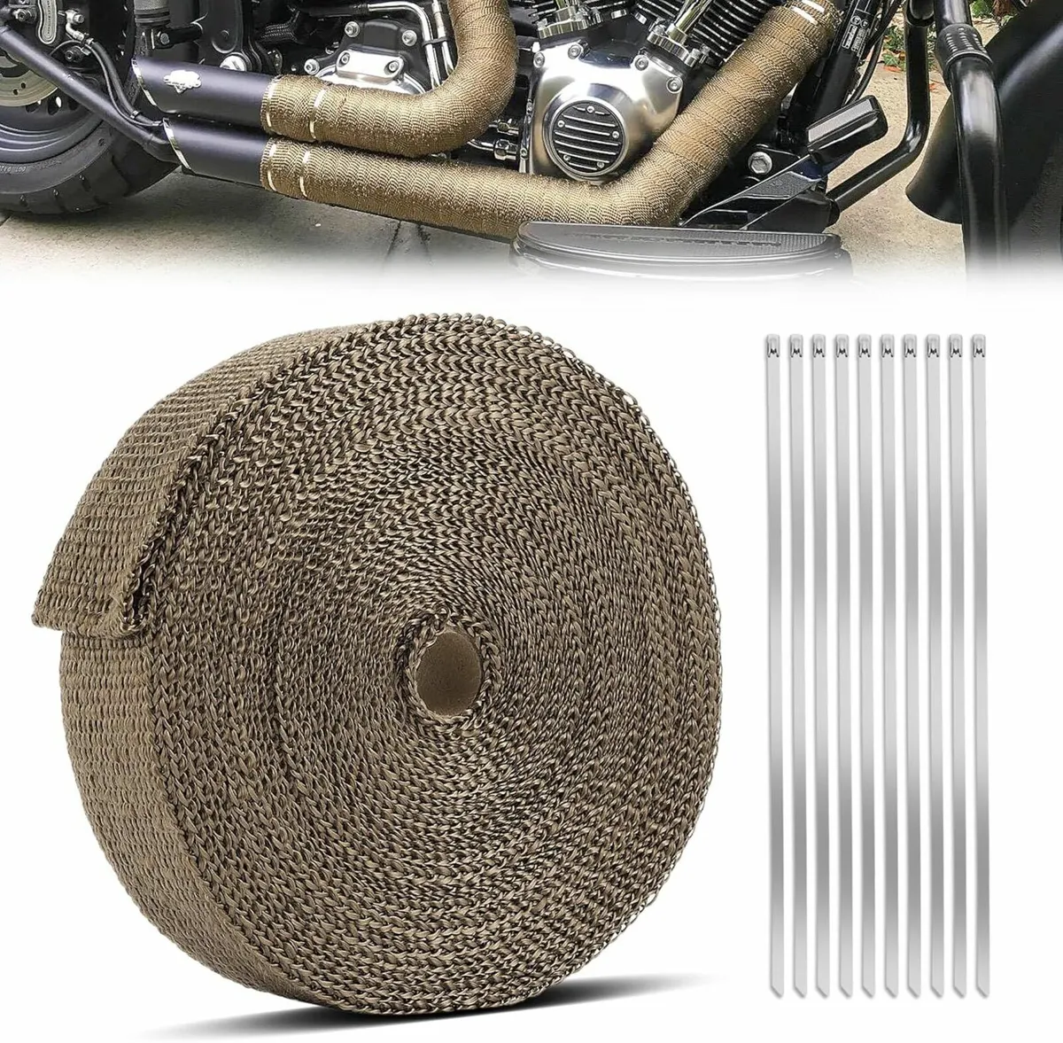 20M*5CM Car Exhaust Wrap Roll Titanium for Car Mot