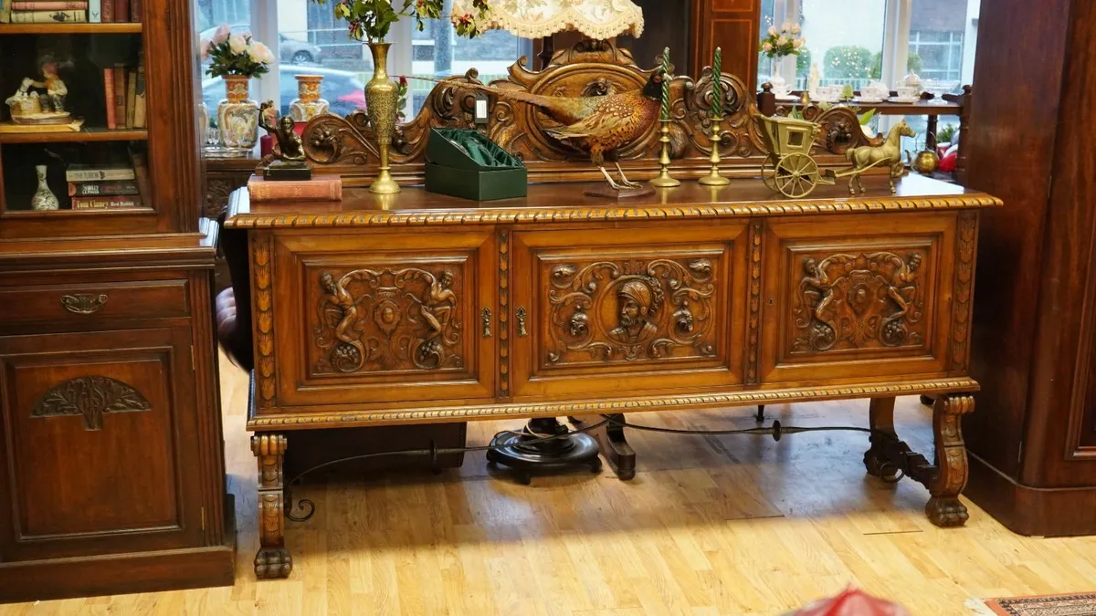 Spanish Renaissance Revival Walnut Sideboard - Image 1