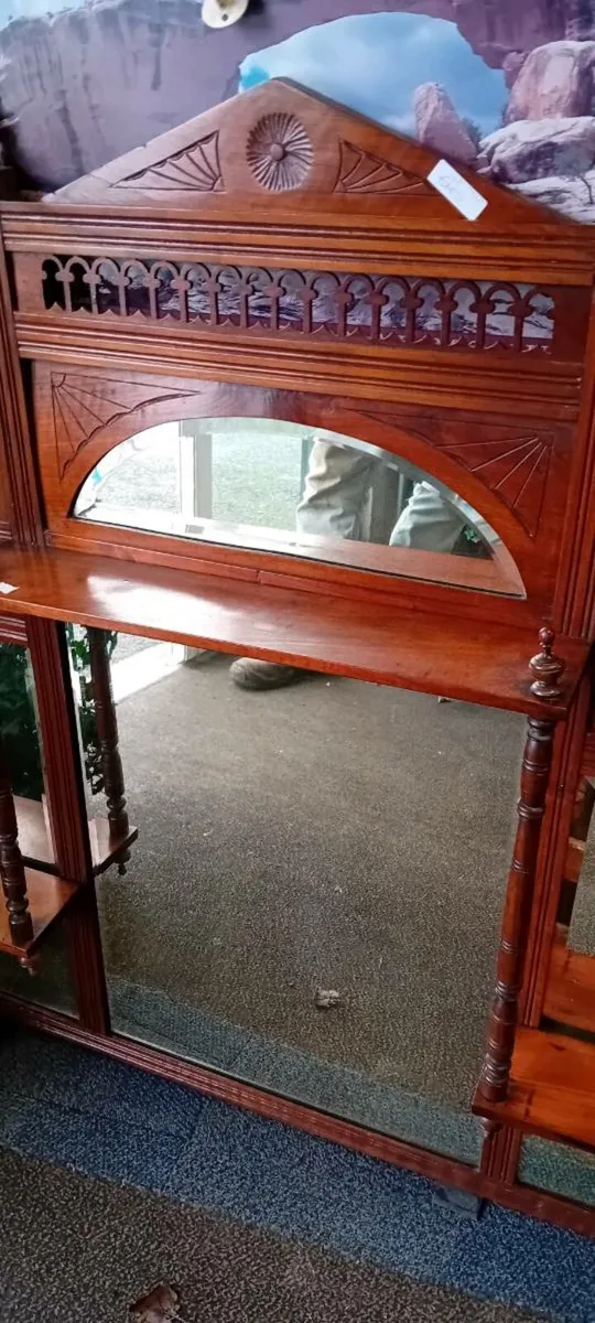 Antique Over Mantle Mirror - Image 2