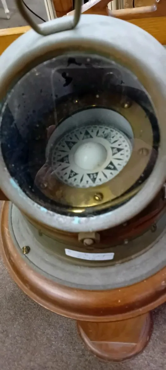 Mounted Brass Ships Binnacle Compass - Image 2