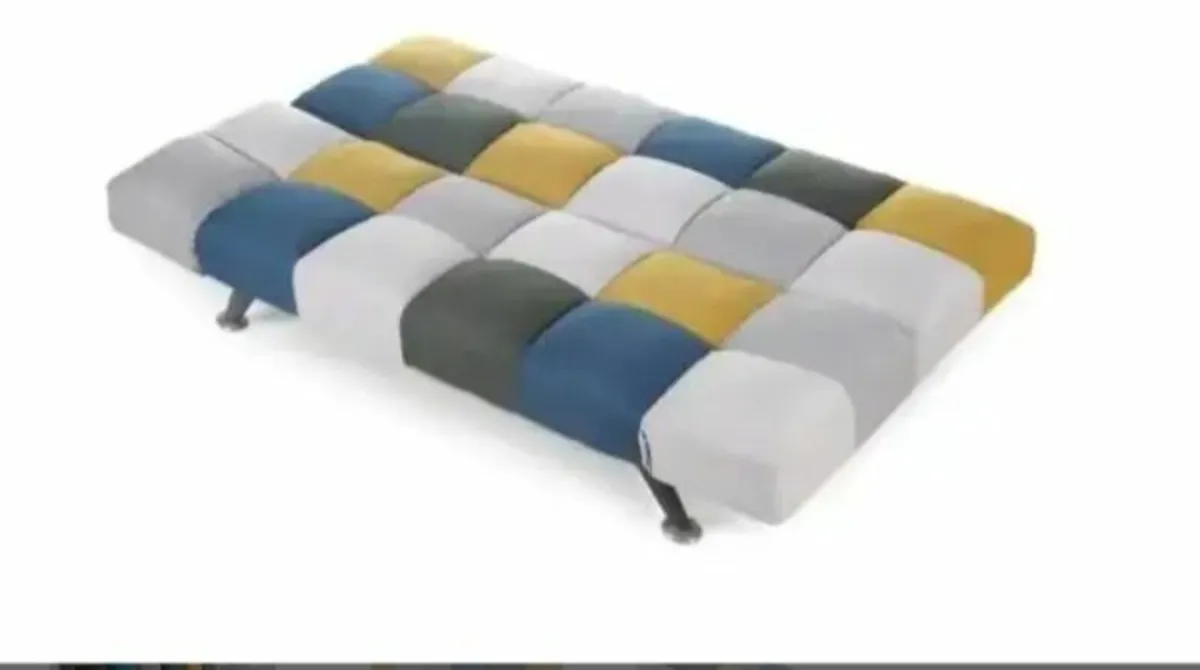 Boston Yellow & Blue Patchwork Sofa Bed - Image 2