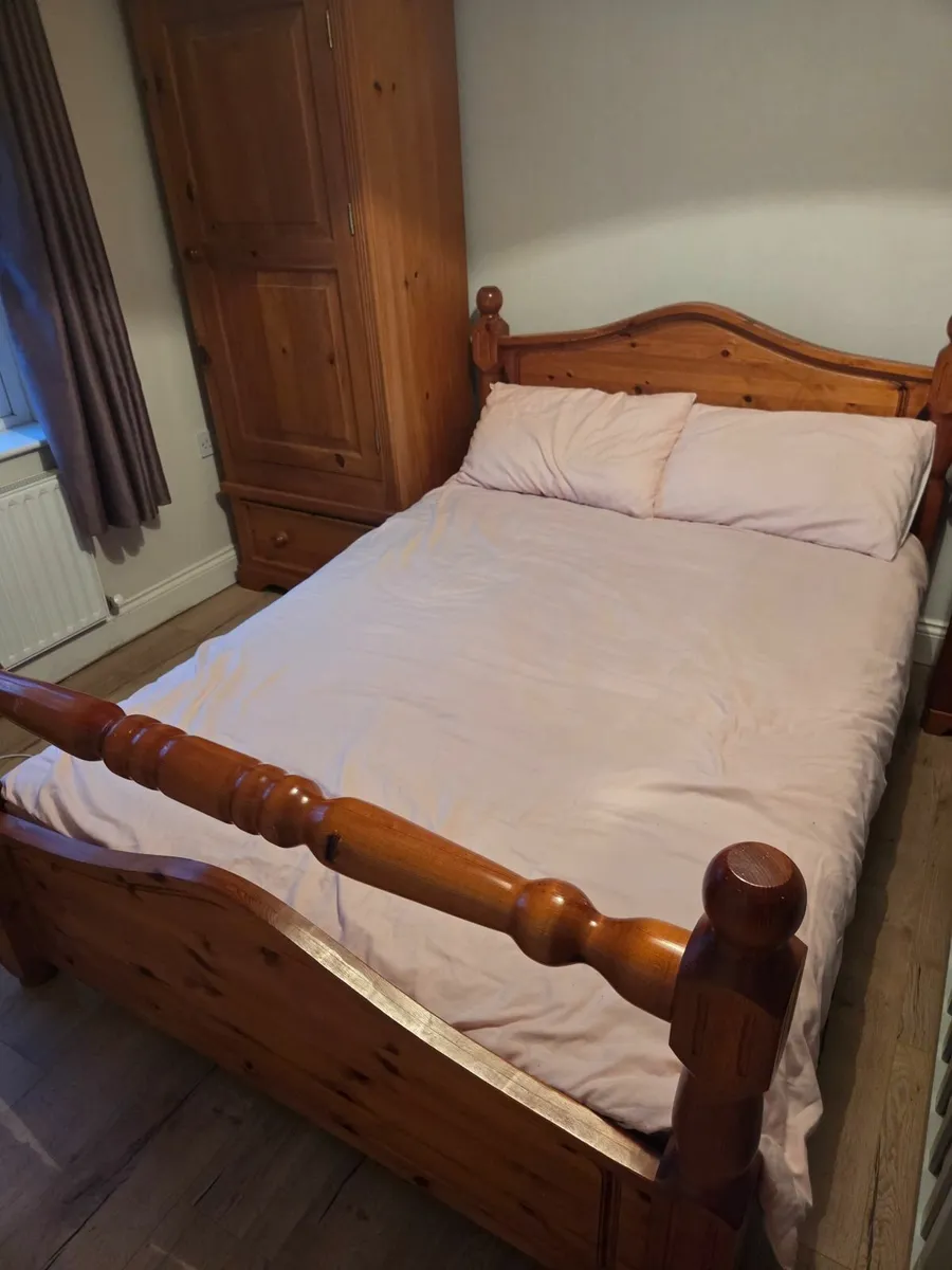 Couch 2 chairs 2 large wardrobes double bed - Image 1