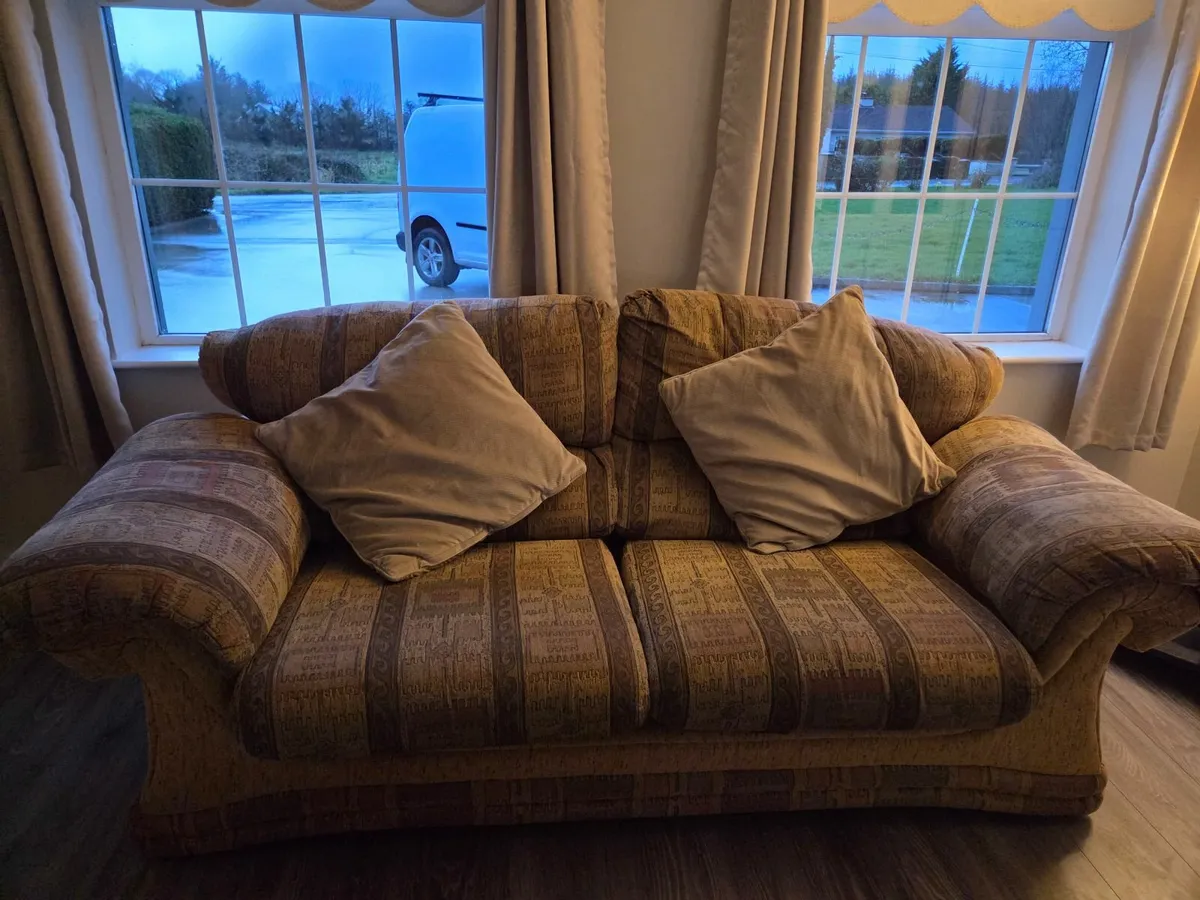 Couch 2 chairs 2 large wardrobes double bed - Image 3